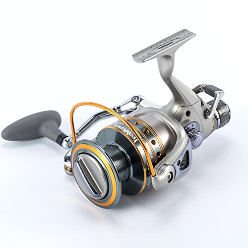 Yoshikawa Baitfeeder Spinning Reel Fishing 5.5:1 11 High Power Stainless Ball Bearings 30Lb Drag Right Left Hand Saltwater Freshwater Reversible Front Rear Drag Live Liner 3000-6000 - style: 6000
