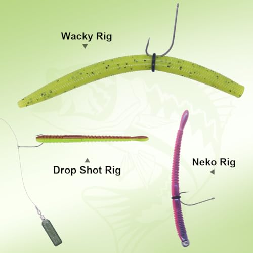 Drop Shot Hooks Wacky Rig Neko Bass Fishing Finesse Worm Size 2/0~#4 25Pack Bulk - size: Size 4 Pack of 25