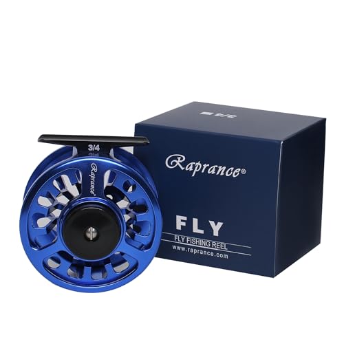 Raprance Fly Fishing Reel,CNC-Machined Aluminum Alloy Fly Reel Large Arbor Fly Reel, 3/4, 5/6, 7/8 wt Blue - size: 3/4wt