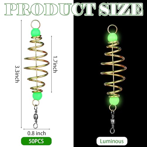 Silipull 103 Pcs Carp Fishing Accessories Bulk with 25 Luminous Fishing Bait Trap Cage Feeder Basket Holder 2 Line Bait Stopper 24 Multi Size Hooks 50 Fake Corn Baits for Trout Catfish Carp