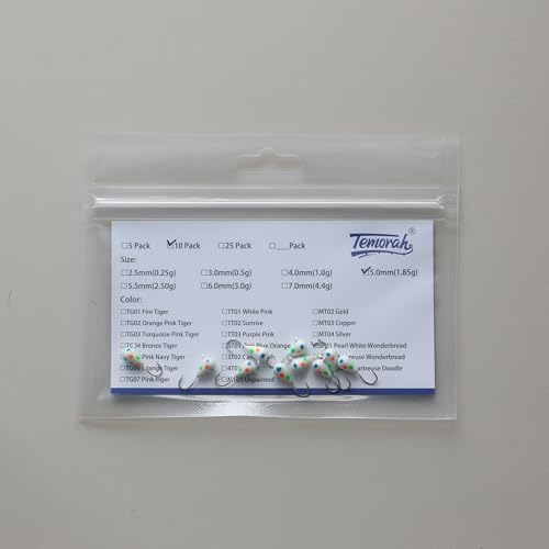 10 Pieces 3.0-6.0mm Teardrop Tungsten Ice Jig - color: SP01 Pearl White Wonderbread Glow, size: TIJ02 5MM 10PCS