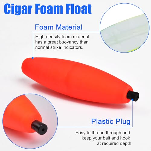 SILANON Peg Floats Fishing Bobbers,Foam Cigar Fishing Floats Bobbers Catfish Floats Slip Fishing Cork Bobbers with Pipe Plug for Catfish Santee Rig Freshwater Saltwater Fishing - size: 2.5 inch, style: Red-30pcs