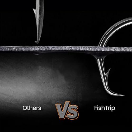 FishTrip 50/100Pcs Inline Circle Hooks for Freshwater Saltwater #4-10/0 | 3X Strong, High Carbon Steel, Rust-Proof, Ultra Sharp Barbed, Fishing Octopus Hooks for Bass, Salmon, Pike, Catfish - size: 5/0_50pcs