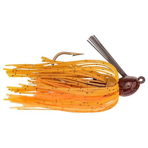 Strike King Bitsy Bug Jig Fishing Lure, Premium Silicone Skirts - color: 20A - Pumpkin Craw, size: 3/16 oz