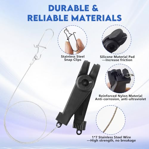 EUPHENG Fishing Downrigger Line Release Clips with Leader Snap, 2PCS/5PCS Release Clips for Downrigger Planer Board Trolling Offshore Fishing - size: 2 PCS