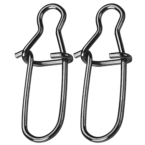 AMYSPORTS High Strength Fishing Snap Clip Duo Lock Snap Swivel Stainless Quick Change Fishing Snaps Solid Black Nickel 26lb-220lb - size: Size2（55lb）100pcs