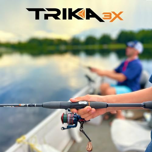 TRIKA 3X Carbon Rod Carbon Weave Rod for Extra Sensitive Vibration | Longer Casting | Lightweight Freshwater Fishing Pole - style: Spinning 7' Medium/Fast 1pc.