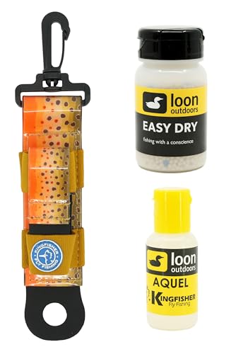 Loon Outdoors Aquel and Easy Dry Dry Fly Floatant with Kingfisher Combo Holder - color: Brown Trout