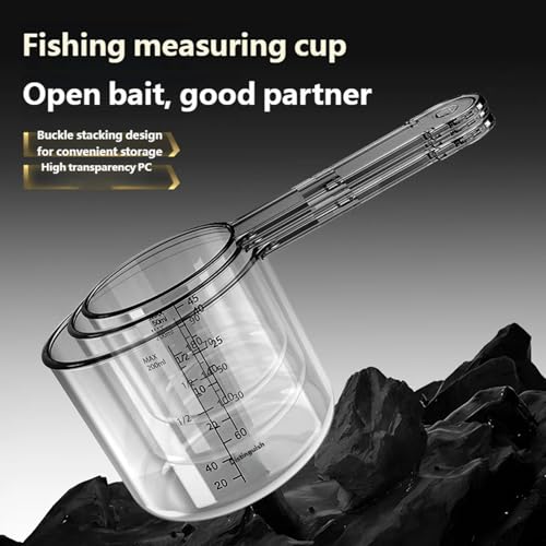 3Pcs Stackable Fishing Baits Mixing Cups Container Set Strong Construction for Safe in Any Styles Allurement Cups - color: Blue