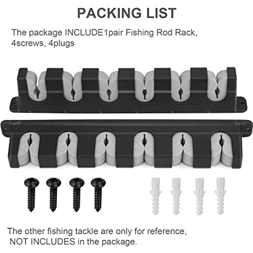 THKFISH Fishing Rod Rack Holders Wall Mount Vertical/Horizontal for Garage