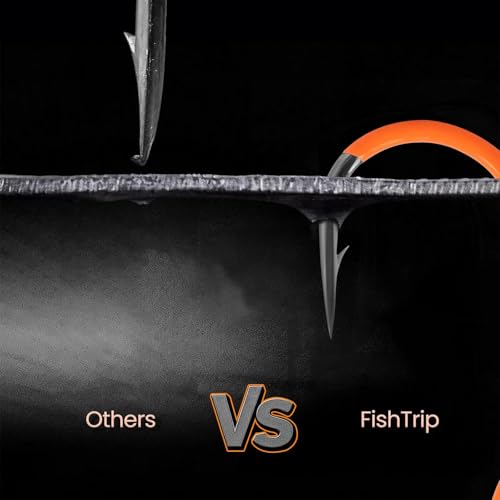 FishTrip Treble Hooks, 10Pcs Replacement Hooks Orange for Hard Lures | High Carbon Steel Ultra Barbed Sharp Triple Fishing Hooks for Saltwater Freshwater Bass Trout walleye, Pike Size 14-3/0 - size: 1#_10pcs