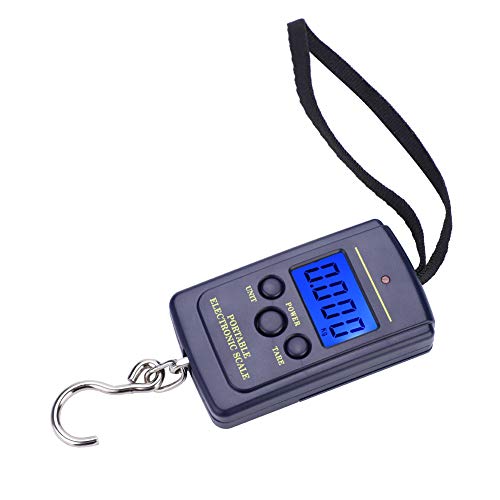 Digital Fish Scale, 88lb/40kg Luggage Scale Portable Plastic Electric Digital Hanging Scale with Hook, Fish Weighing Scales with LCD Display