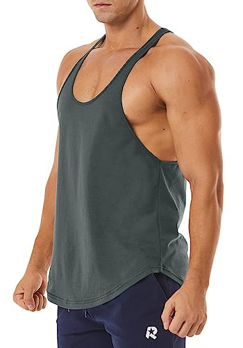 Men's Workout Quick Dry Soft Gym Bodybuilding Stringer Tank Tops - color: Gray, size: X-Large