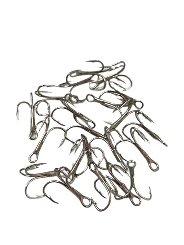 Eagle Claw 375 Treble Hook 2X Strong Nickel Finished Treble Hook Sizes #2, #4, #6 & #8 in Both 50 and 25 Packs One of the All-time Treble Hooks - size: #6 - 25 Pack