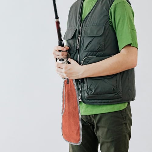 Fishing Towel with Carabiner Clip, Cotton Outdoor Bait Towel for Camping and Hiking, Soft Hand and Fishing Rod Cleaning Accessory for Anglers