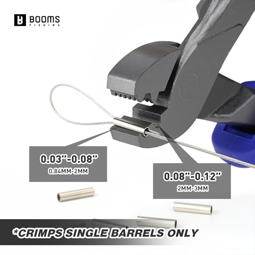 Booms Fishing Crimping Pliers Tool: 6.5in Crimper for Single Barrel - XW41 Durable Ergonomic Tool for Freshwater and Saltwater Anglers - style: Crimper Only