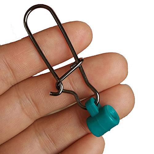 25/50/100 PCS Fishing Line Sinker Slides Duo Lock Snaps High Strength Stainless Steel Sinker Slider Swivel Snap Kit Fishing Tackle - color: Green, size: 100 Pieces