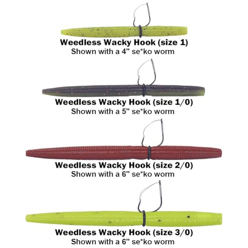 Weedless Wacky Rig Hooks Bass Fishing Hooks for Wacky Rigging Worm Lure - size: 3/0 25-Pack
