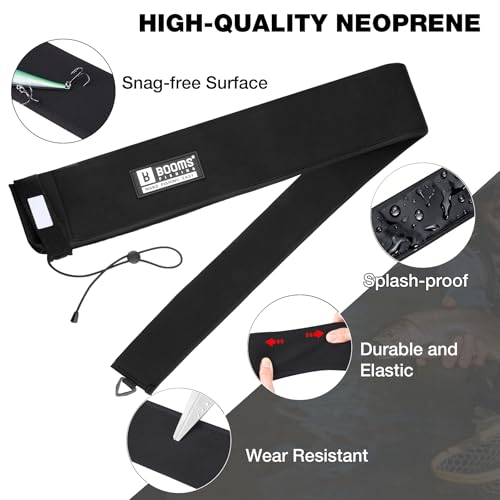 Booms Fishing Neoprene Rod Sleeve: Fishing Pole Sleeve - Protective Rod Socks with Hanging Loop & Adjustable Lanyard - RS8/9 Floating Pole Covers for Casting/Trolling, Spinning, Fly Rods - size: 68", style: Spinning