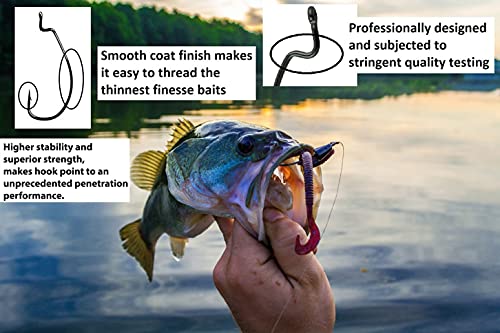 Angler's Grotto EWG Offset Shank Worm Hook | 15/25 Count Per Pack | Freshwater Saltwater Fishing Hooks | High Carbon Steel Extra Strength | Size #1#1/0#2/0#3/0#4/0#5/0 - size: Size #3/0, 15 Count