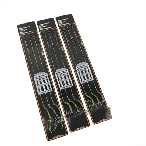Pre-Tied Carp Hair Rigs Featuring Curved Barb Hooks, Stainless Steel Construction for Floating Baits, Complete with Rig Stops and Swivels(3pack#8) - color: 3pack#8