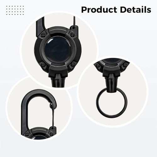Heavy Duty Retractor Set, 3 Steel Wire Lanyards, Gear Keeper, Keychain & Clip