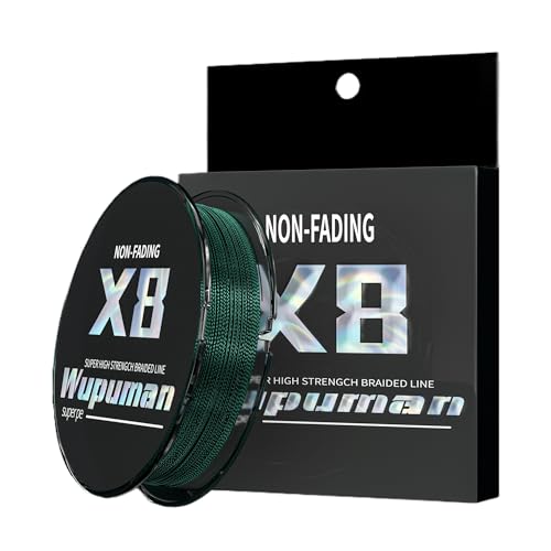 Braided Fishing Line 8 Strands (Non-Fading) Super 100% PE(LBS:6/8/10/15/20/30/40/50/60/70/80/90/100/130/150/200)(150M 300M 500M 1000M) Ocean, Lake,Parks, River Fishing - color: Moss Green, size: 20LB 500M 546Yards