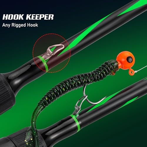 One Bass Fishing Rod, Lightweight Graphite Spinning & Casting Rod with Super Polymer Handle - color: Spinning Rod, size: 6'0"