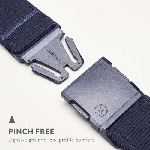Arcade Belts A2 Unisex Adventure Belt: Heavy Duty Stretch, Metal Free Buckle - color: Atlas - Navy, size: Standard (Up to 40"); 1.5" Wide