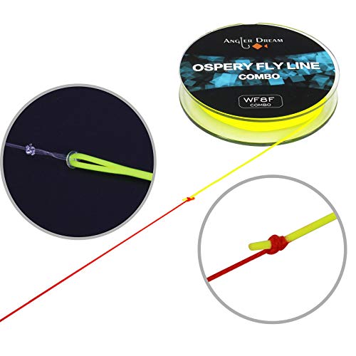 100FT WF3F WF5F WF8 Fly Fishing Line Combo Weight Forward Fly Line with Braided Backing Tapered Leader Preload Fly Line with Welded Loop - color: Fluo Yellow, size: 9 feet