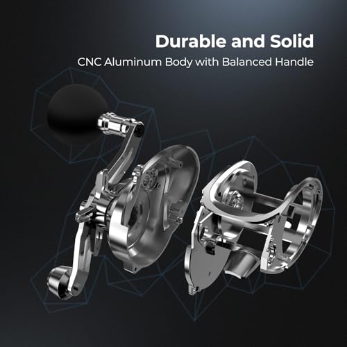 Piscifun Alinox 300 Baitcaster Fishing Reel,Aluminum Frame Baitcasting Reel, 33Lbs Max Drag, Freshwater & Saltwater Low Profile Casting Reel for Musky, Available in 6.6:1/8.1:1 Gear Ratio - color: Black-6.6:1