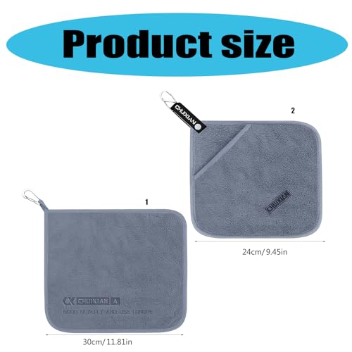 Towel with Clip Fishing Accessory Microfiber Towels Soft Drying Baits Towel for Outdoor Fishing - color: Double Layer
