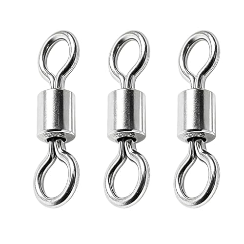 Atibin Stainless Steel Barrel Swivel Snap Saltwater Swivels Fishing High Strength Lure Fishing Swivel Heavy Duty SUS304 - size: #10 (49lb) 100pcs