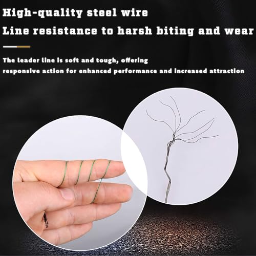 50pcs Fishing Wire Leaders Nylon-Coated Fishing Line Trace Lure Leaders with Swivels and Snaps Stainless Steel Fishing Tackle Leaders Tackle - color: Black, size: 10inch 50PCS