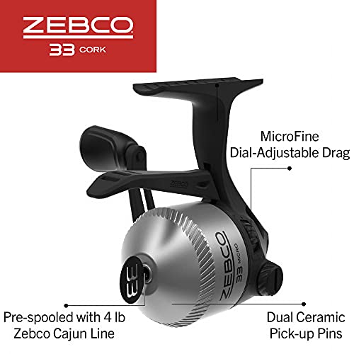 Zebco 33 Cork Reel and Fishing Rod Combo, Graphite Rod with Cork Handle, QuickSet Anti-Reverse Fishing Reel with Bite Alert - style: 5.5 Foot - Micro Triggerspin