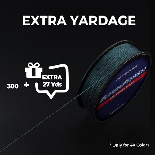 KastKing SuperPower Braided Fishing Line - Abrasion Resistant Braided Lines – Incredible Superline – Zero Stretch – Smaller Diameter – A Must-Have! - color: X4-Low-Vis Gray, size: 12LB(300 Yds)
