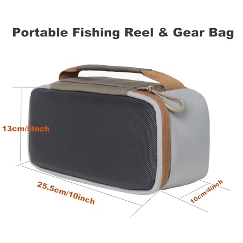 Small Fly Fishing Reel Case with 2 Adjustable Shockproof Dividers Reel Carry Bag