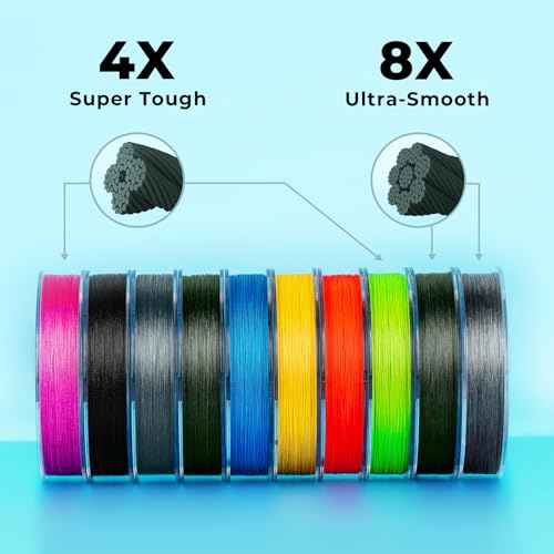 Calamus Bastion Braided Fishing Line -Abrasion Resisting Braided Lines – Thin Diameter Superline – Zero Stretch – 4 Strand MultiTuf Fiber Braid Line - color: X4-Gray, size: 6 LB - 300 Yds