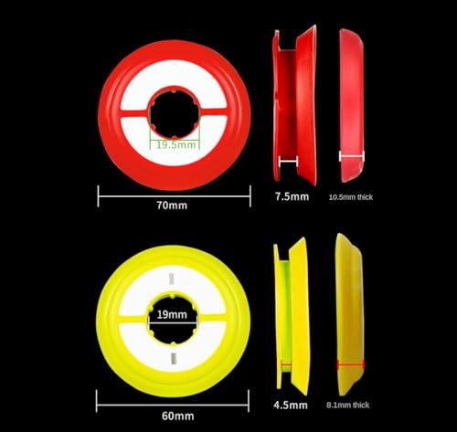 Pack of 5 Silicone Rig Winders Fishing-Line Leader Storage Holder Spool Storage - size: 70mm/2.75" 5pcs