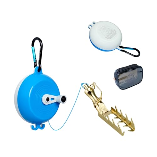 Professional Fishing Baits Hard Equipment with 30m Line for Lures Saver Fishing Retrievers Savers - color: White and blue