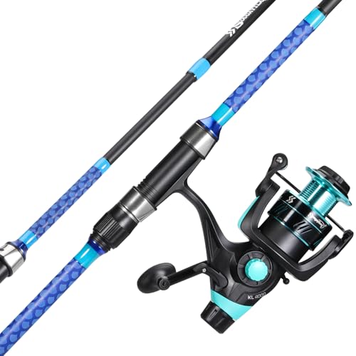 Sougayilang 3 Piece Baitfeeder Combo Surf Fishing Rod Combo Medium/Heavy Travel Spinning Rod with 4000 Size Reel (9'/10'/11'/12') - size: 9'0"