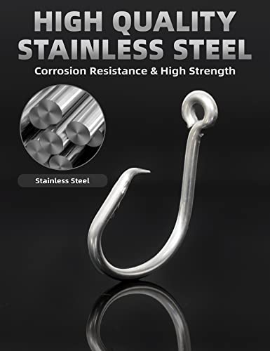 BLUEWING Big Game Circle Hooks Heavy Duty Stainless Steel for Saltwater & Freshwater Fishing - style: Size 09: 18/0, 5pcs