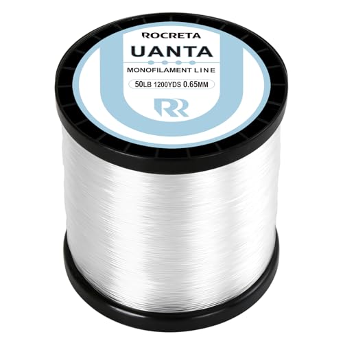 UANTA Monofilament Fishing Line, Superior Abrasion Resistance Mono Line, Ultimate Saltwater Fishing Line Leader Materials, 2025 New Fishing Line Unique Camo Design - color: CLEAR, size: 100LB(1200YDS)