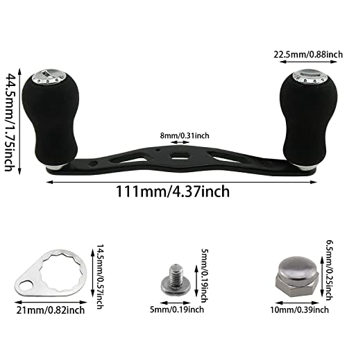 Heyous Fishing Reel Handle Grip for Baitcasting Trolling - Left Right Ultralight Crank Accessory, Black