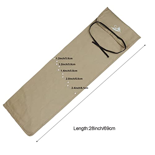 Aventik Fly Fishing Rod Bag Fishing Rod Sleeve Cover Pole Sock Glove Protector Bag Pouch with 5 Compartments - color: khaki+coffee, size: 28inch/69cm