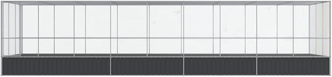 Large Metal Heavy Duty Walk-in Aviary Cage with Extension, Ample Activity Space Bird Cage with Lockable Door Also for Chickens and Rabbits, Silver 366.9"x120.9"x83.5" Steel,-419