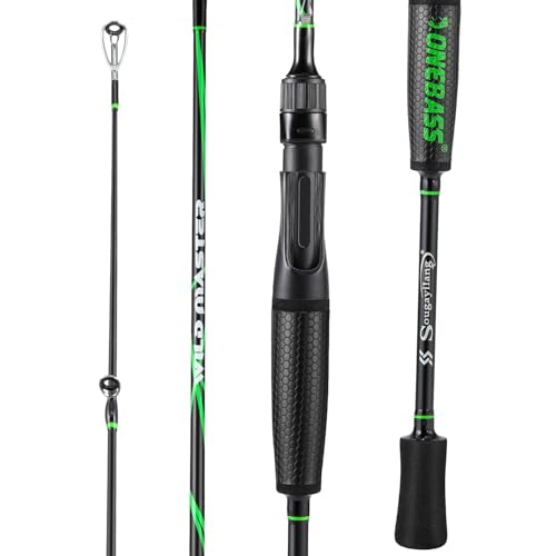 One Bass Fishing Rod, Lightweight Graphite Spinning & Casting Rod with Super Polymer Handle - color: Spinning Rod, size: 6'0"