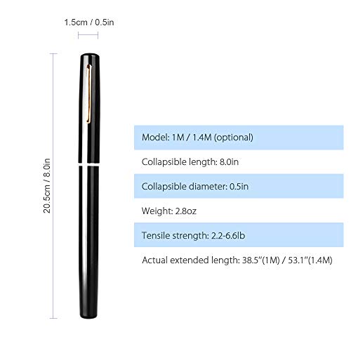 Lixada Fishing Rod Reel Combo Mini Pen Fishing Pole Kit Telescopic Fishing Rod Spinning Reel Combo Kit - color: Black, size: 1.0 m