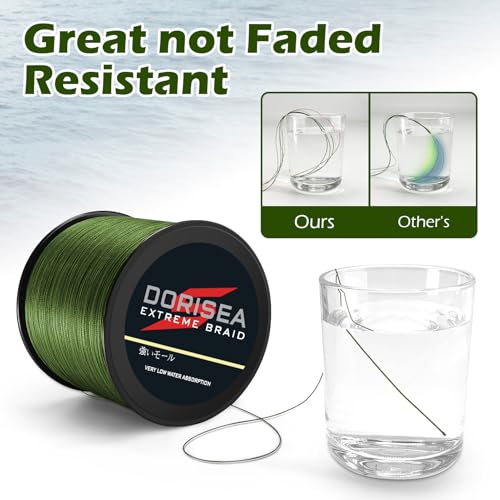 Extreme Braid 100% Pe Moss Green Braided Fishing Line 109Yards-2187Yards 6-550Lb Test Fishing Wire Fishing String Incredible Superline Zero Stretch - size: 100m/109Yards 70lb/0.44mm
