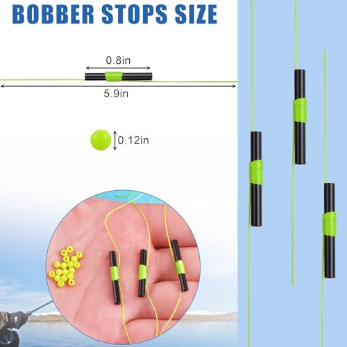 Fishing Bobber Stops, Slip Bobber Stoppers for Fishing Line | Float Bobber Stop String Knots with Beads - style: 100pcs